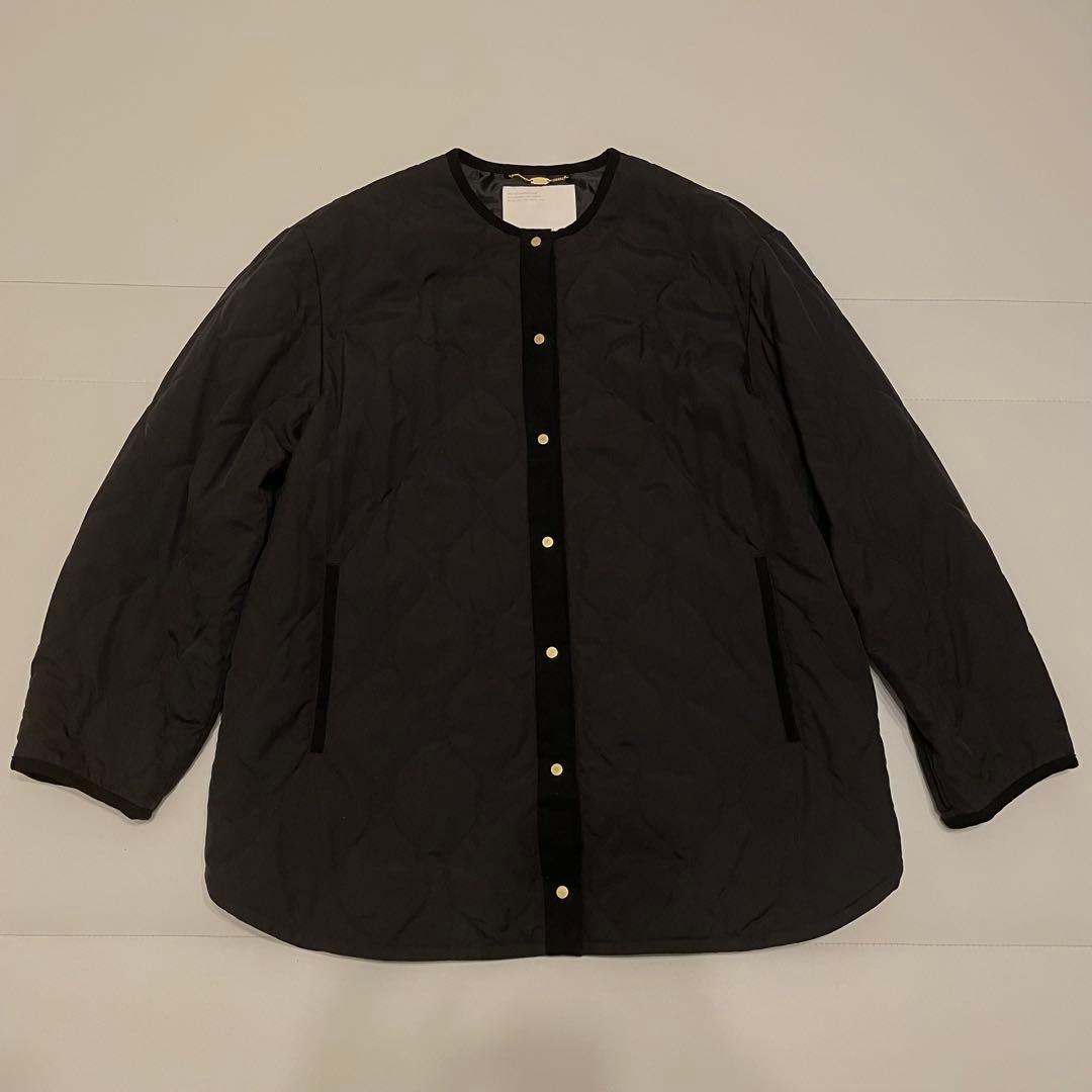 自由区　【洗える】パディングキルト ノーカラージャケット