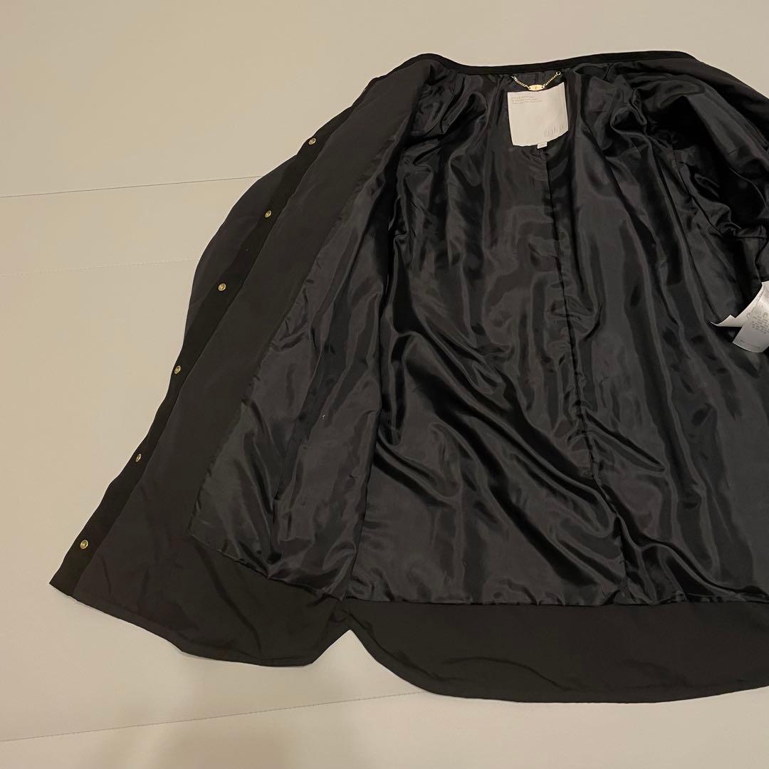 自由区　【洗える】パディングキルト ノーカラージャケット