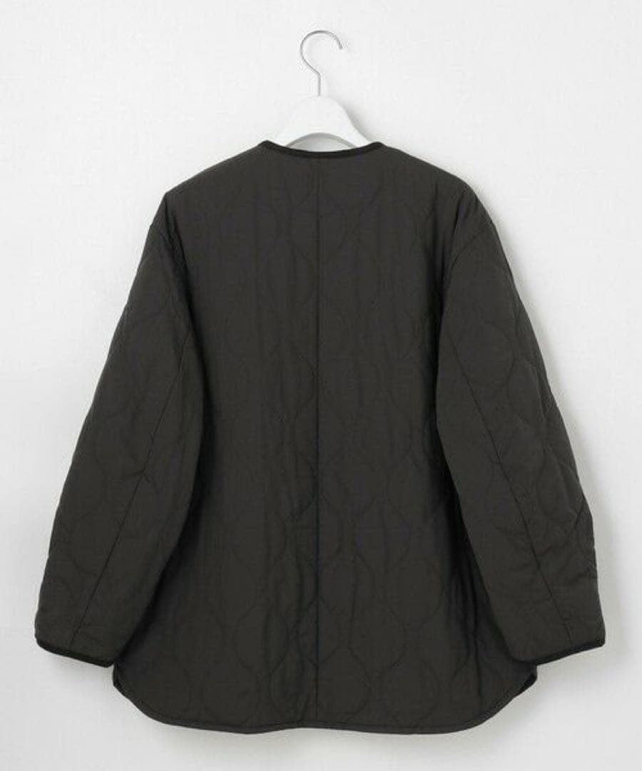 自由区　【洗える】パディングキルト ノーカラージャケット