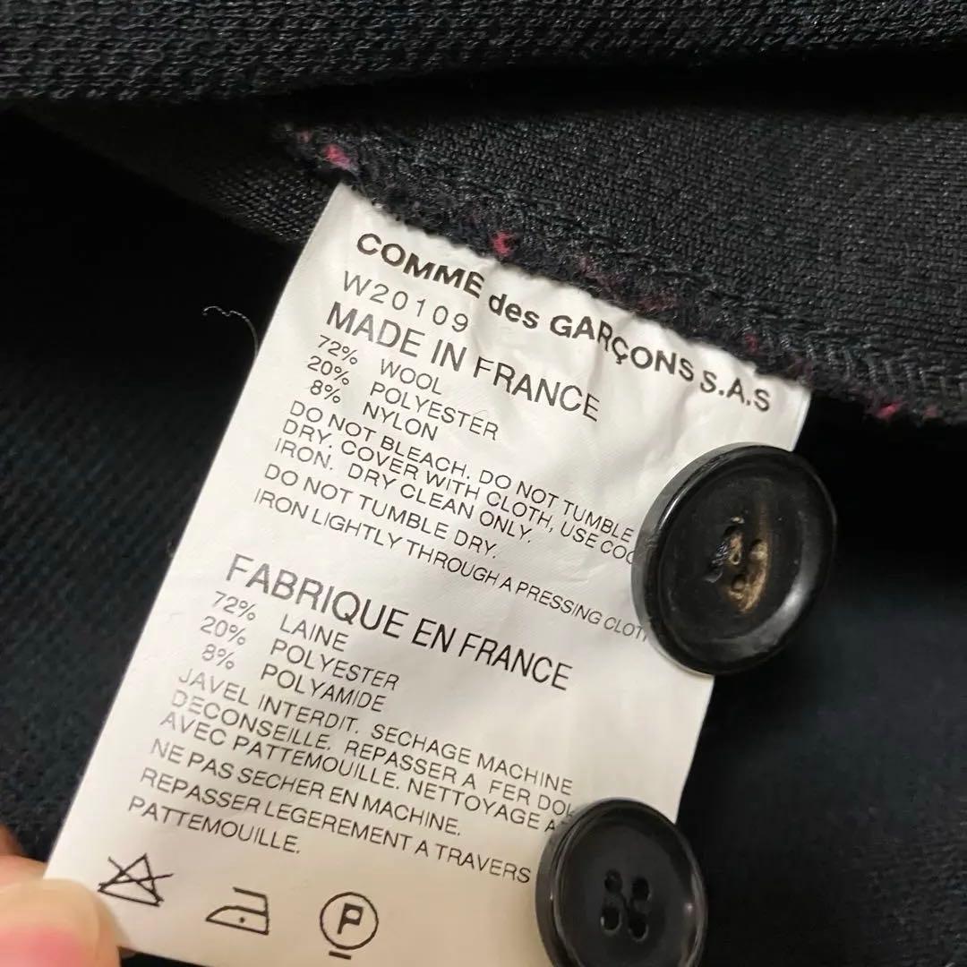 フランス製　コムデギャルソンシャツ　ブラック ピーコート ウール混紡　ショート丈