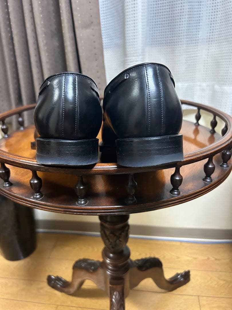 ブラックレザータッセルローファー 6½