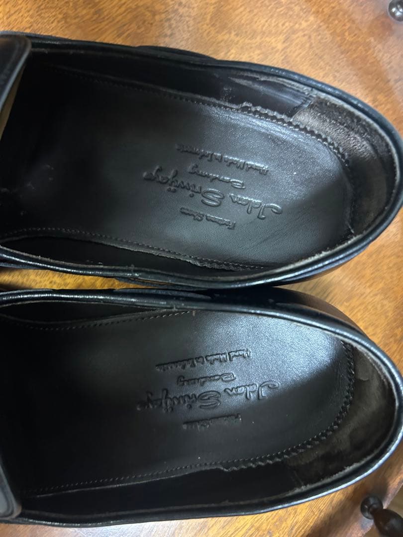 ブラックレザータッセルローファー 6½