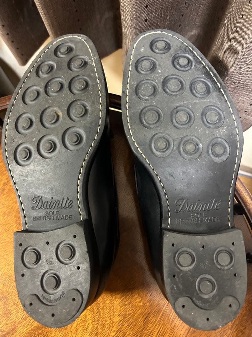 ブラックレザータッセルローファー 6½