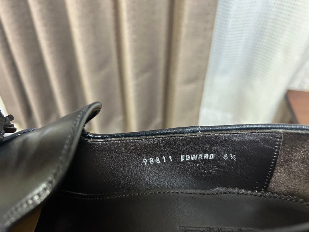 ブラックレザータッセルローファー 6½