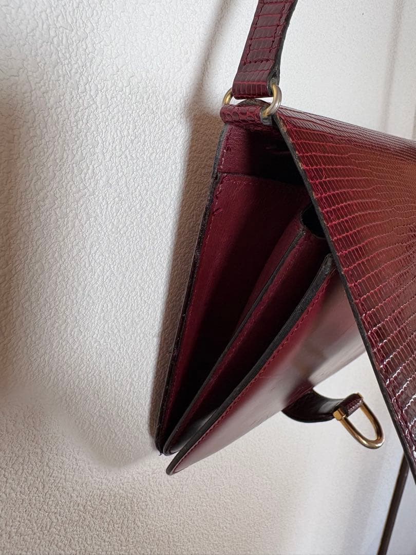 GUCCI ヴィンテージ レザーショルダーバッグ 赤