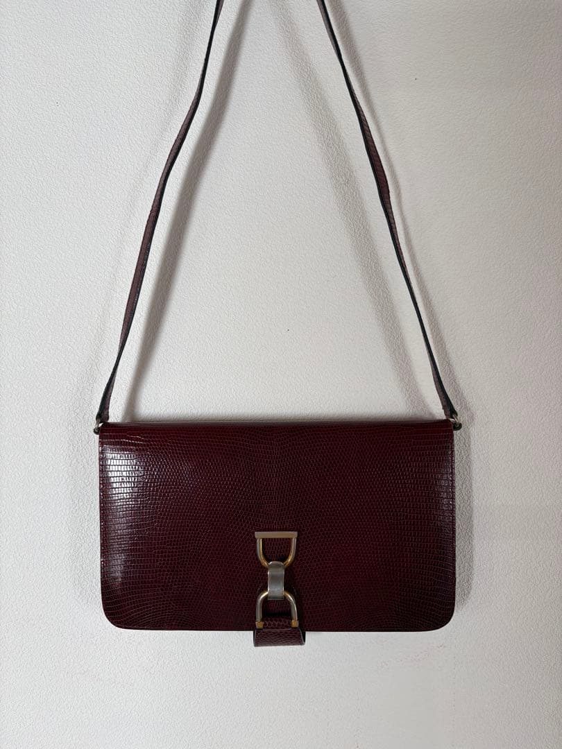 GUCCI ヴィンテージ レザーショルダーバッグ 赤