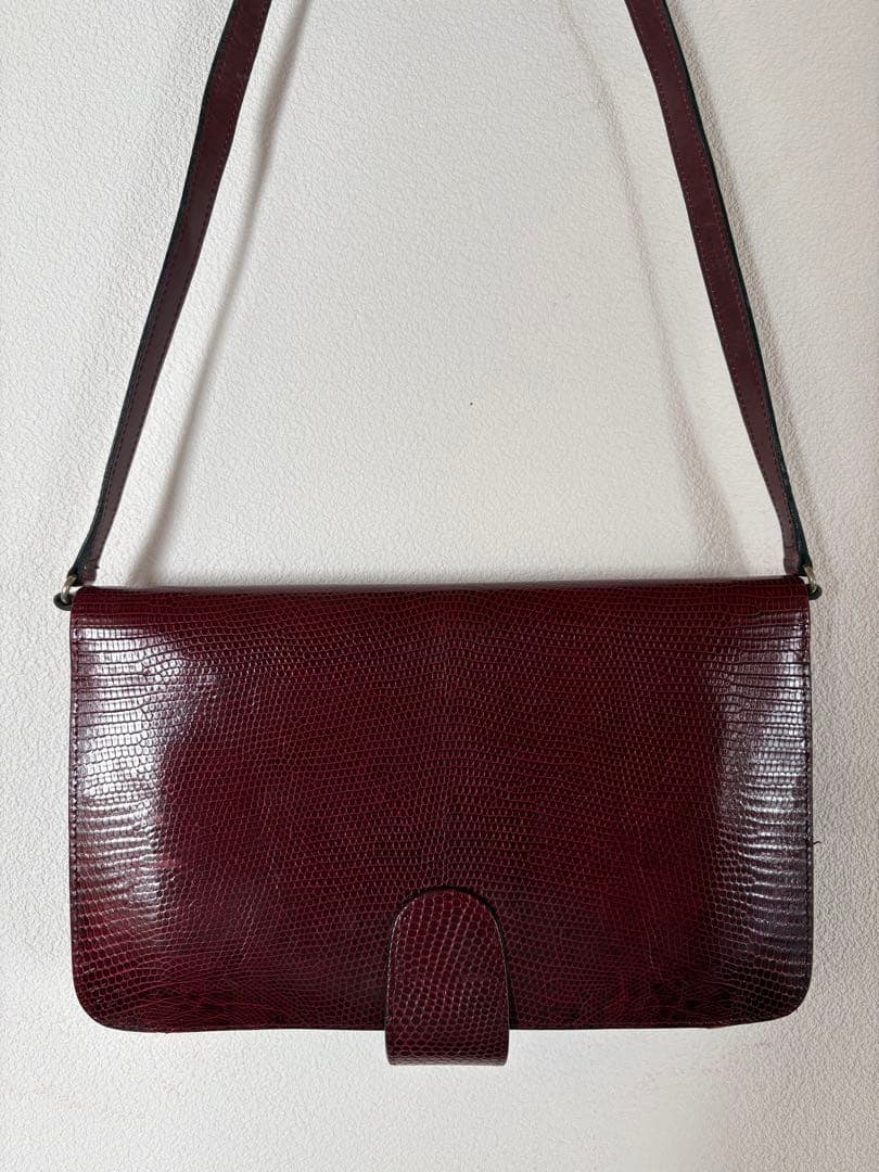 GUCCI ヴィンテージ レザーショルダーバッグ 赤