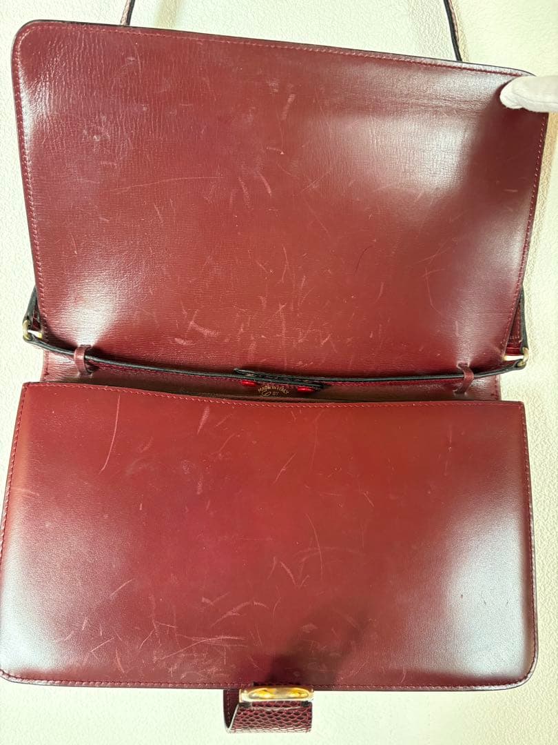 GUCCI ヴィンテージ レザーショルダーバッグ 赤