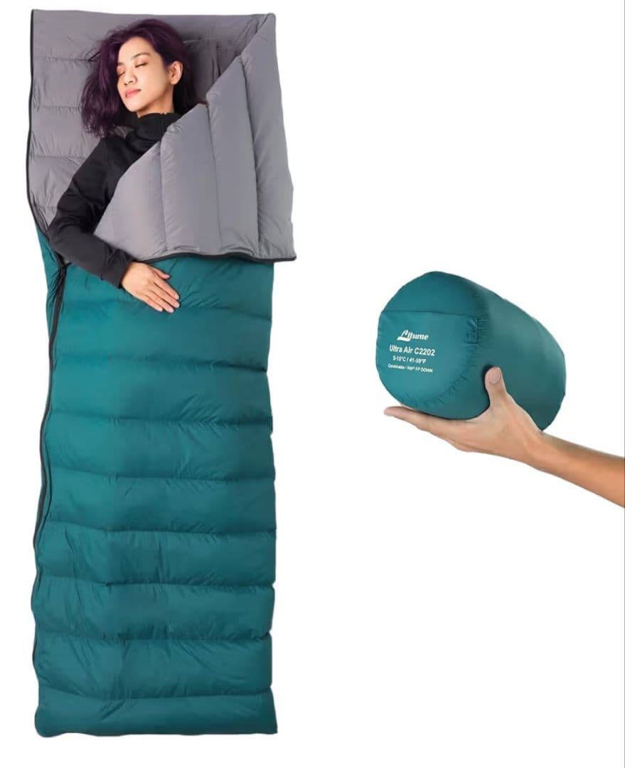 【美品】軽量シュラフ565g スリーシーズン用　Litume C2202 寝袋