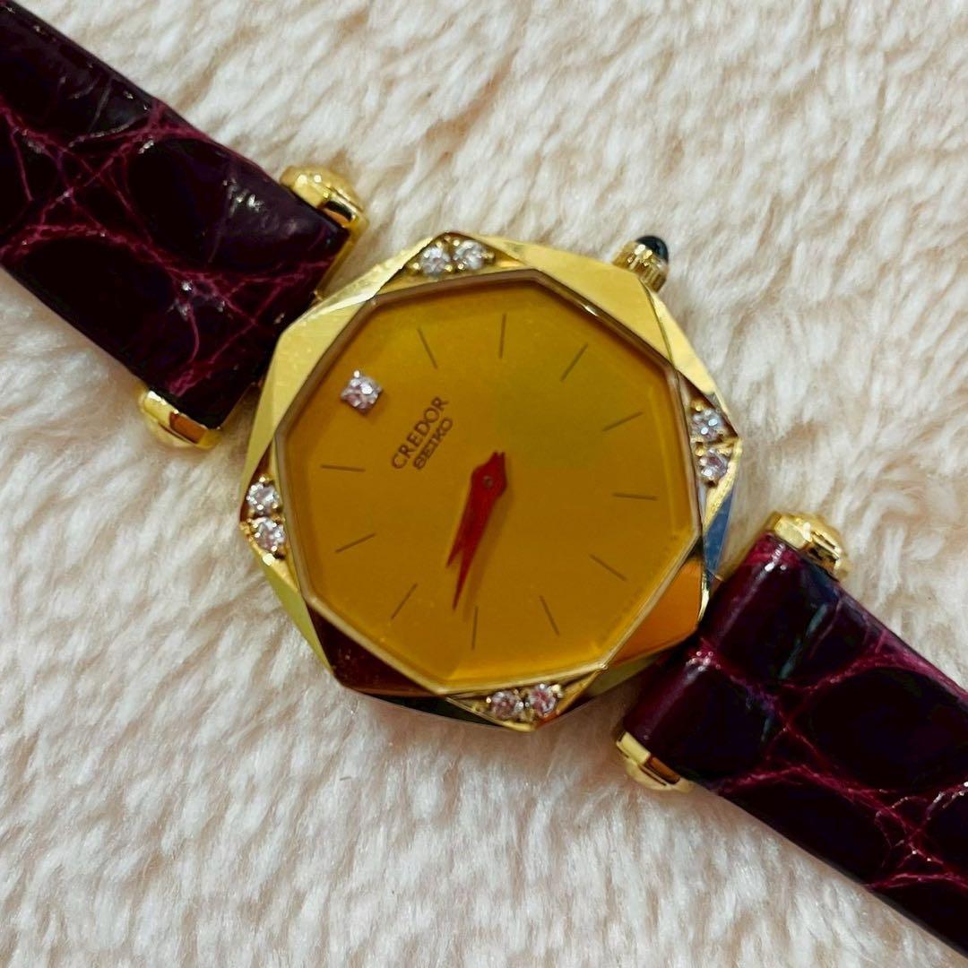 セイコー クレドール Seiko k18 シャンパン文字盤 クォーツ腕時計