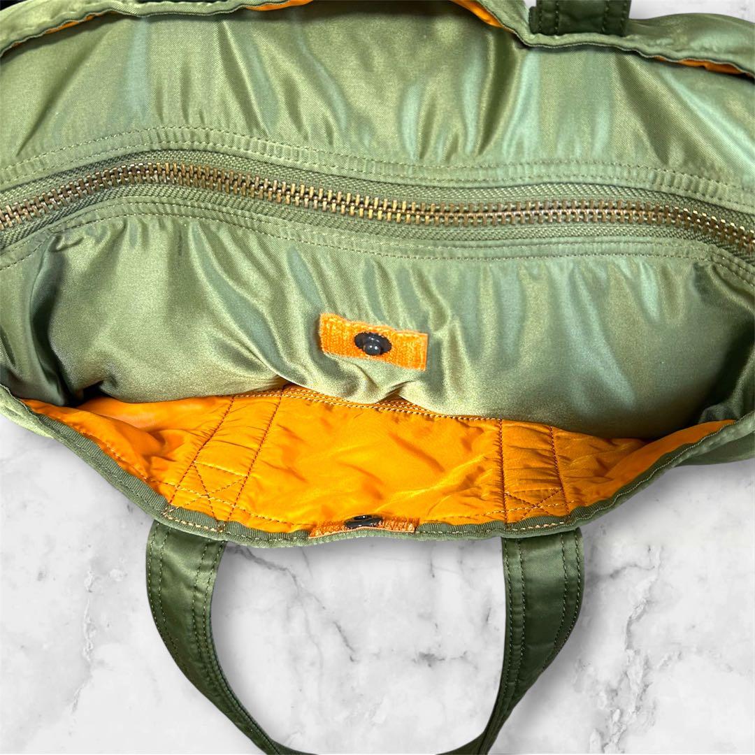 【極美品】 PORTER TANKER ミニボストンバッグ　セージグリーン L