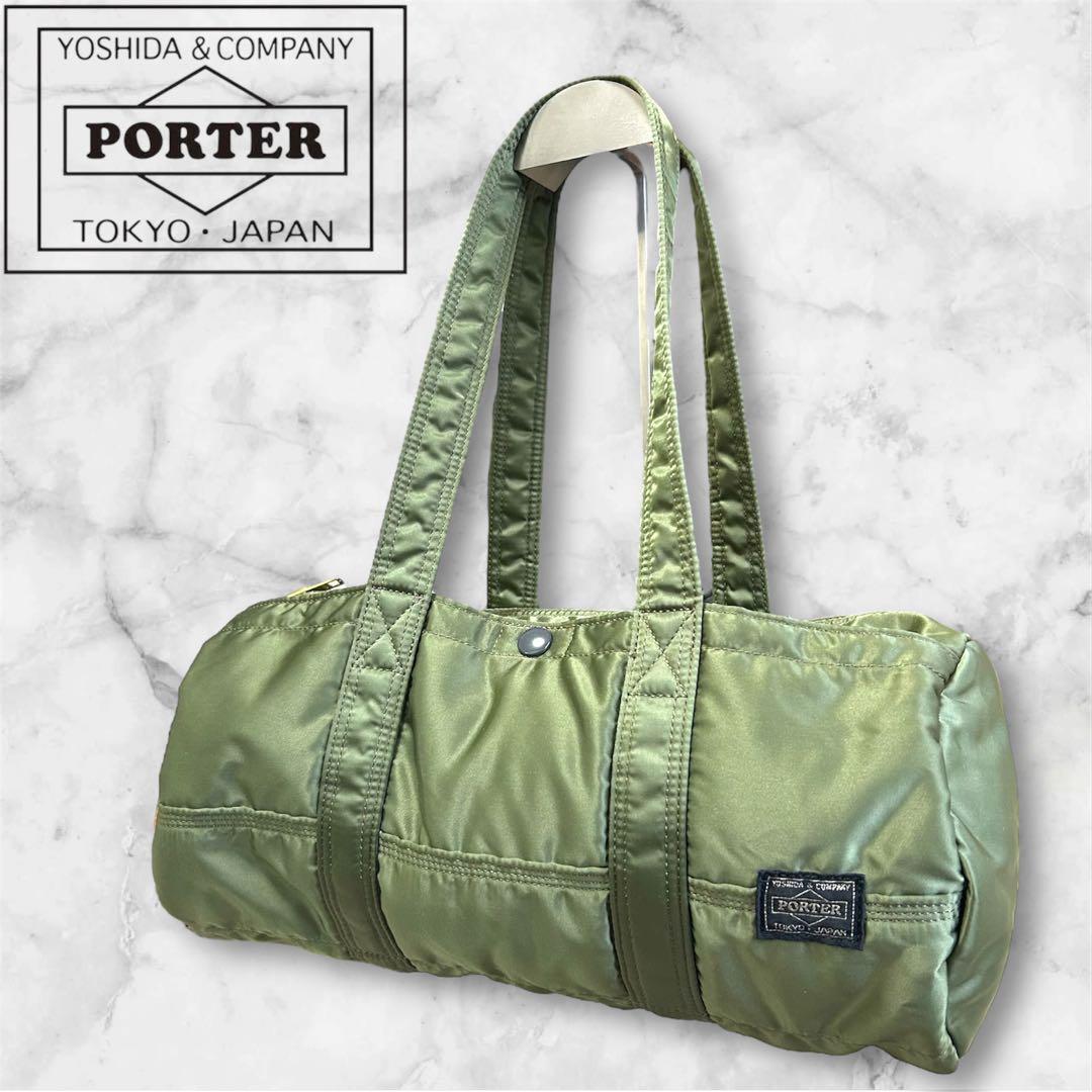 【極美品】 PORTER TANKER ミニボストンバッグ　セージグリーン L