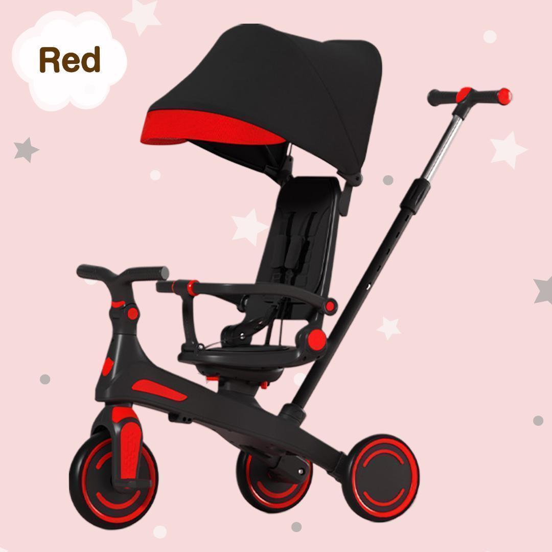 新品＊三輪車 手押し棒付き折りたたみ 7in1子供用 キッズバイク　イエロー