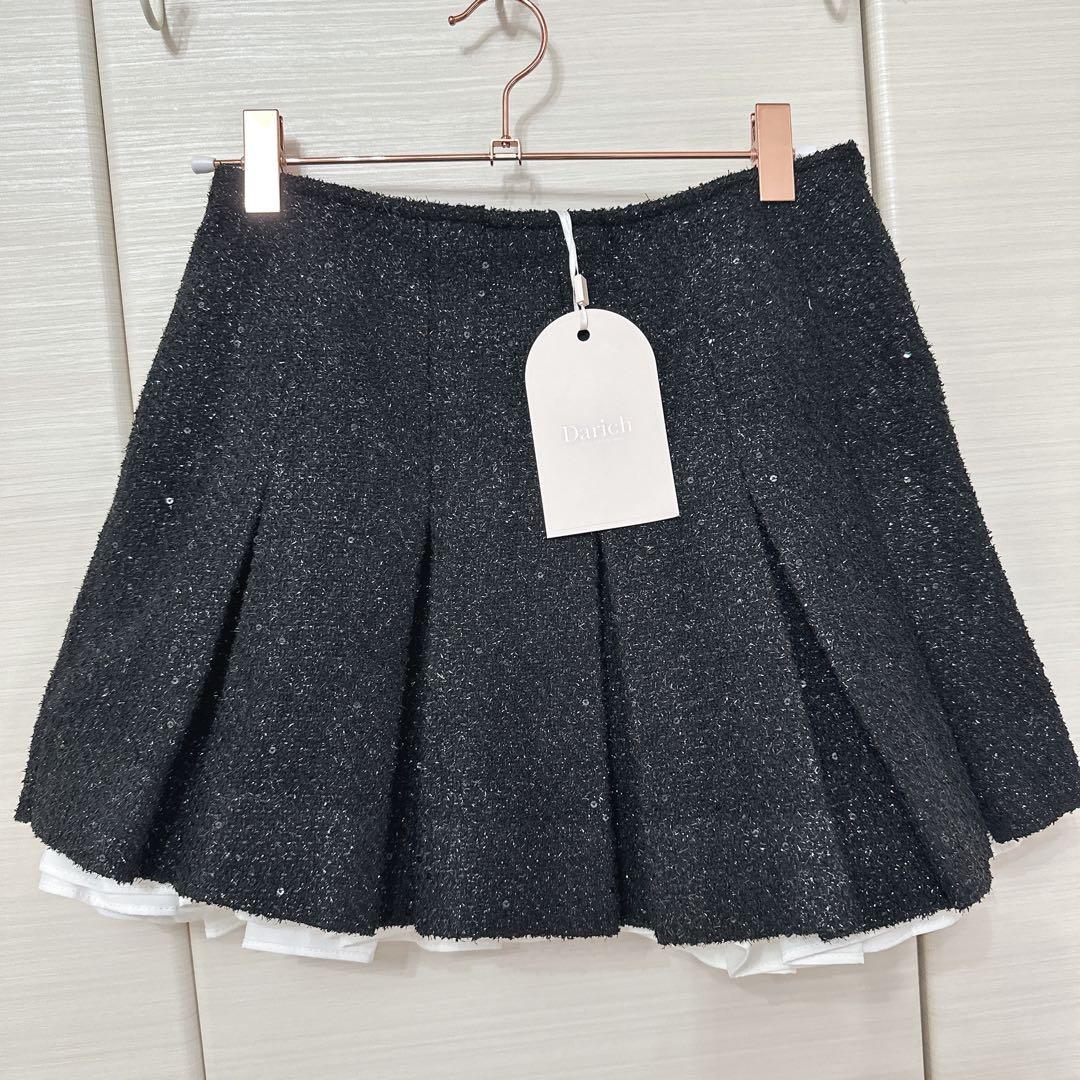 Darich ダーリッチ スパンコールツイードミニスカート