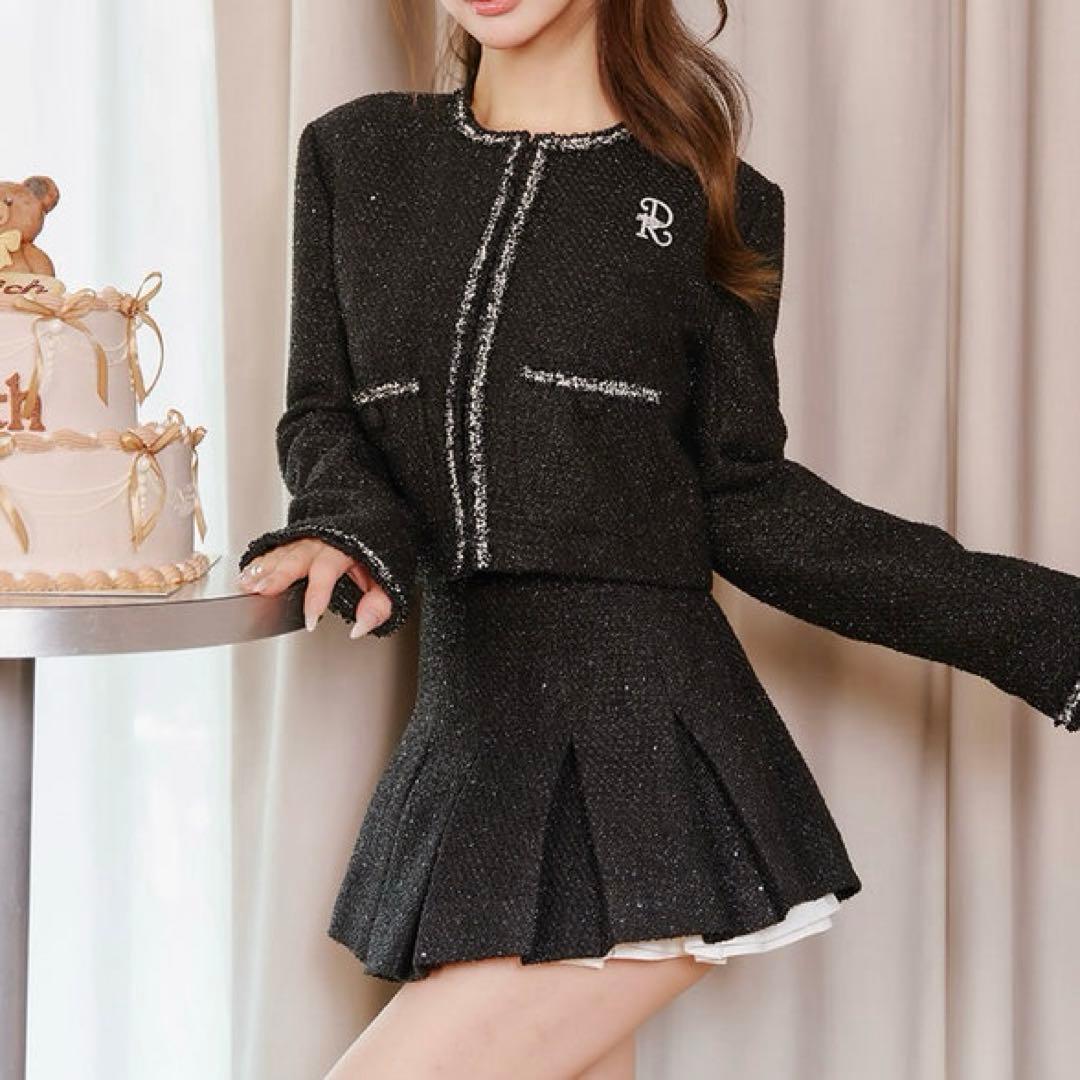 Darich ダーリッチ スパンコールツイードミニスカート