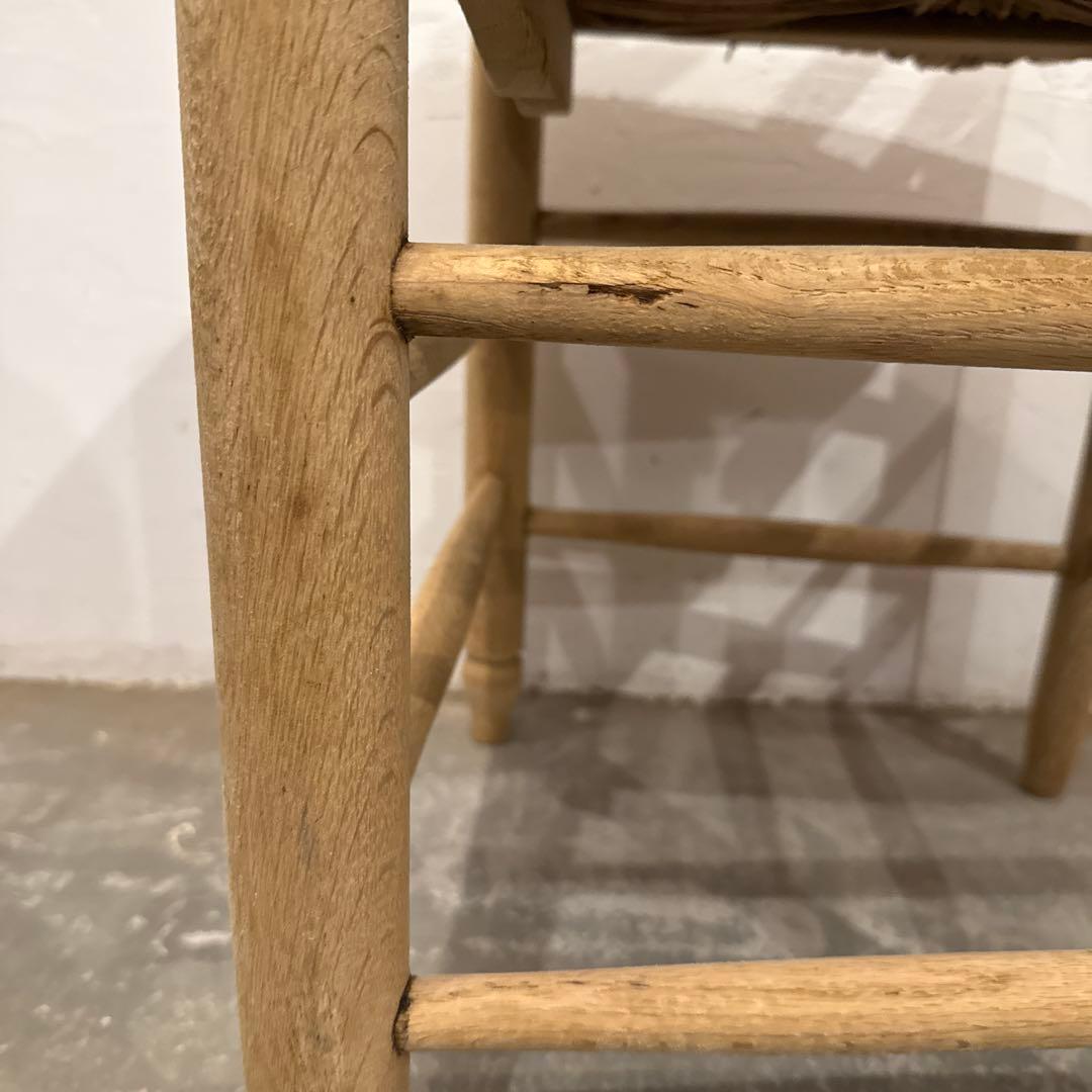 年末年始saleヴィンテージ　ダイニングチェア　カフェチェア　藁座面　剥離 7