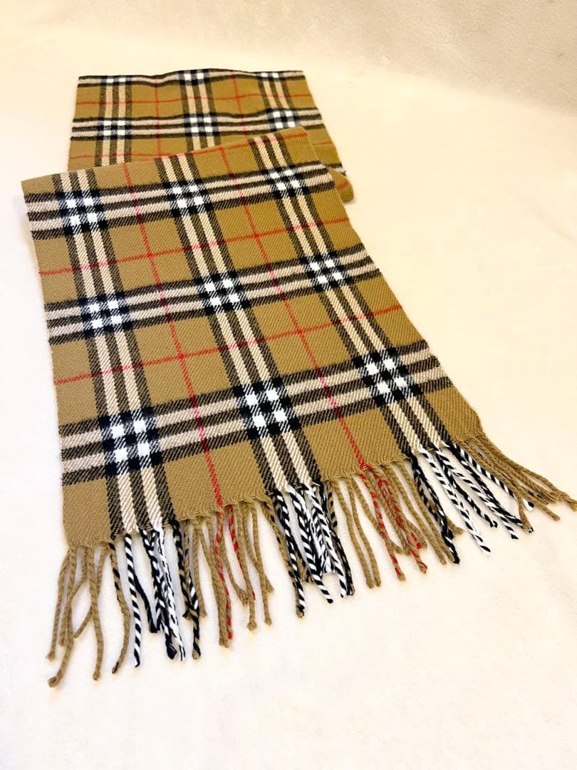 Burberrys バーバリー ノバチェックマフラー 英国製 ラムウール100%