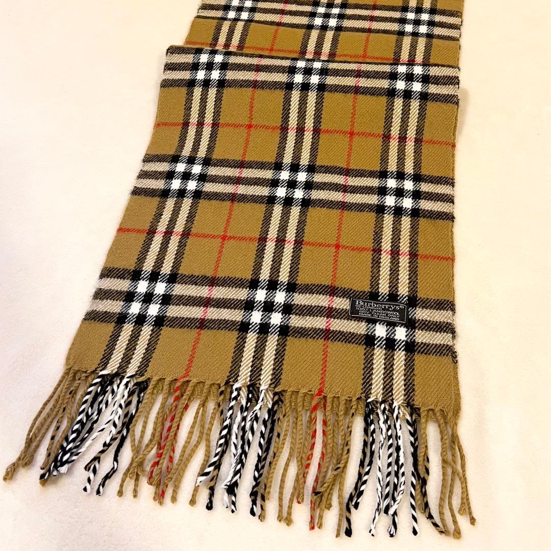 Burberrys バーバリー ノバチェックマフラー 英国製 ラムウール100%