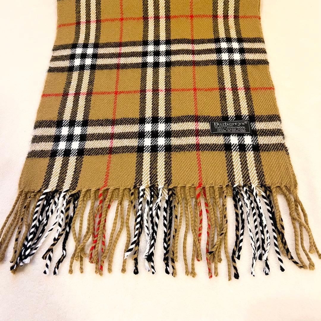 Burberrys バーバリー ノバチェックマフラー 英国製 ラムウール100%