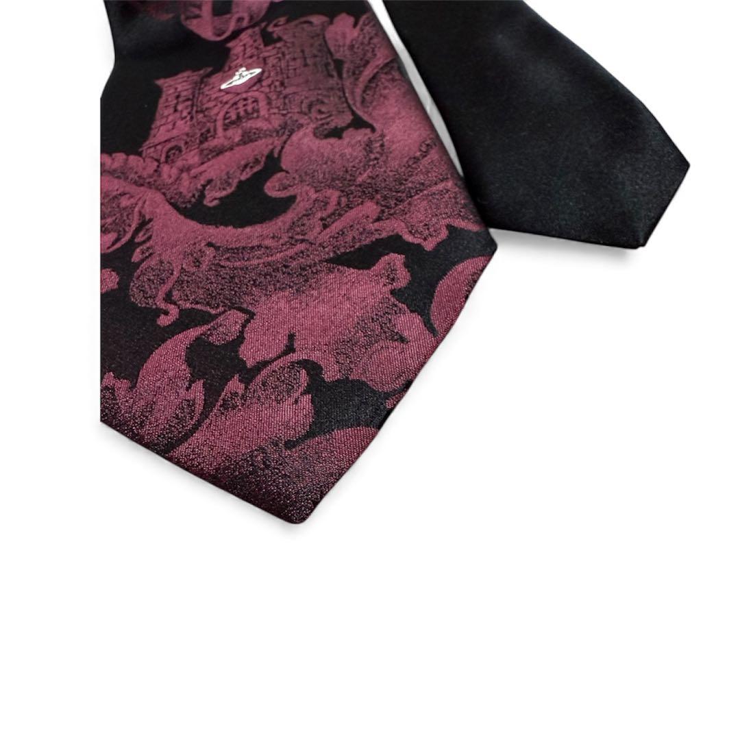 希少【未使用級】 ヴィヴィアンウエストウッド ネクタイ　オーブ バロック調　城