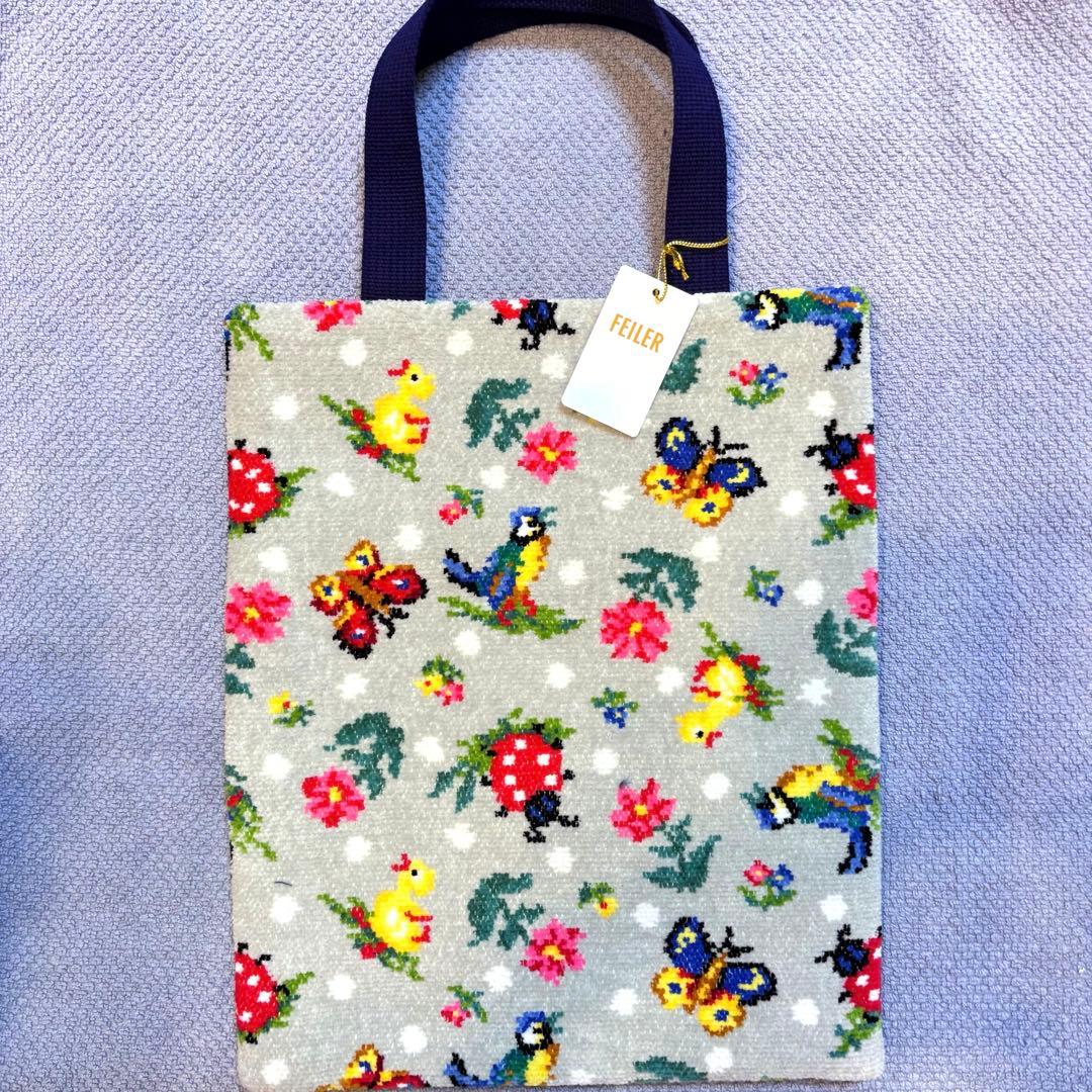 新品フェイラー パスザバトン限定 両面ハイジトートバッグ(ライトグレー/ネイビー