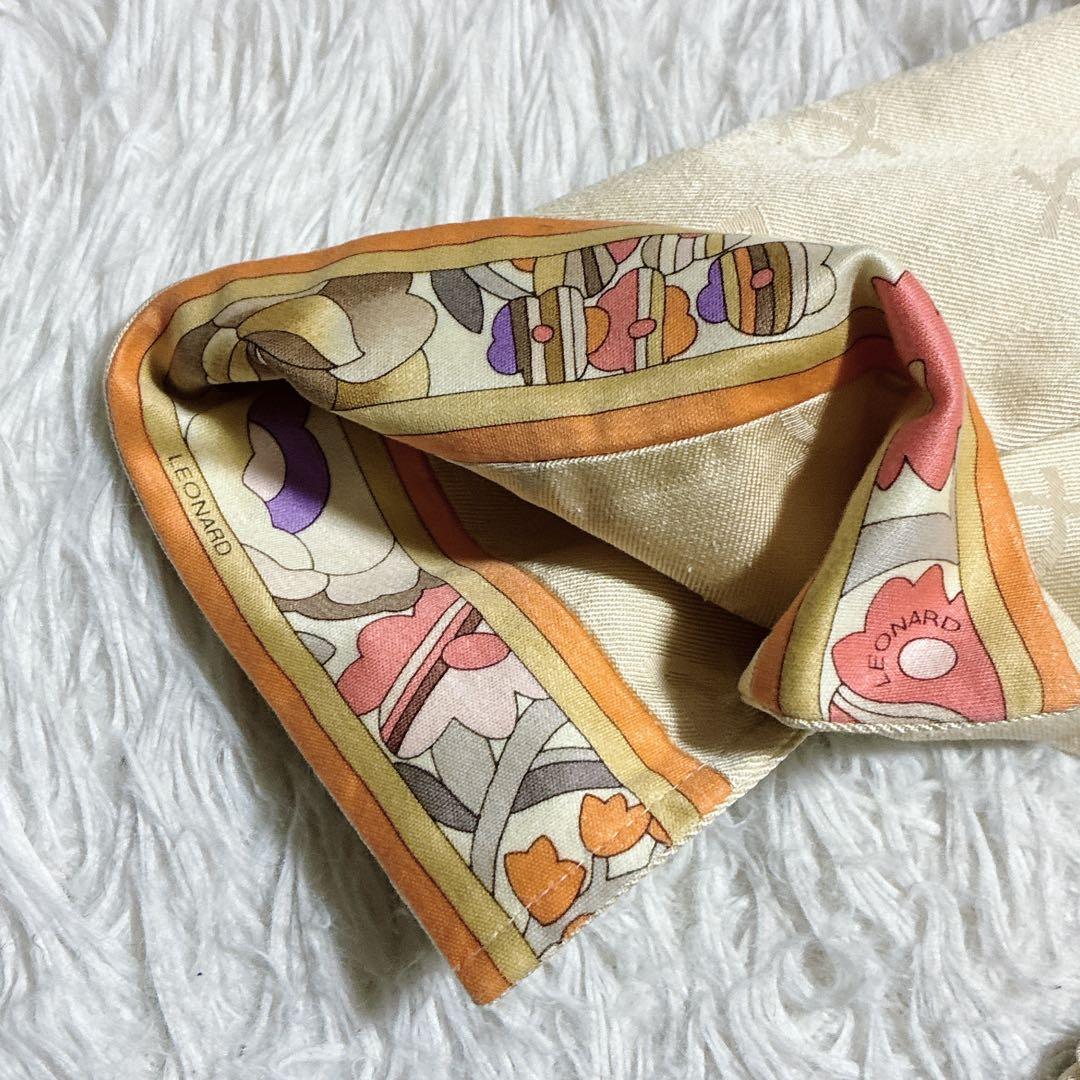 良品⭐️レオナール　テーラードジャケット　ロゴ刺繍　トリム　シルク100% 11号