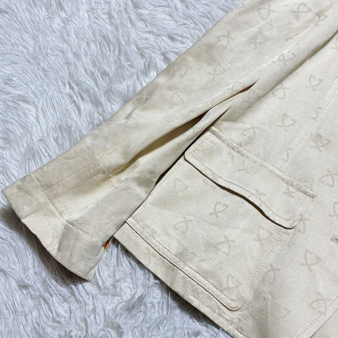 良品⭐️レオナール　テーラードジャケット　ロゴ刺繍　トリム　シルク100% 11号