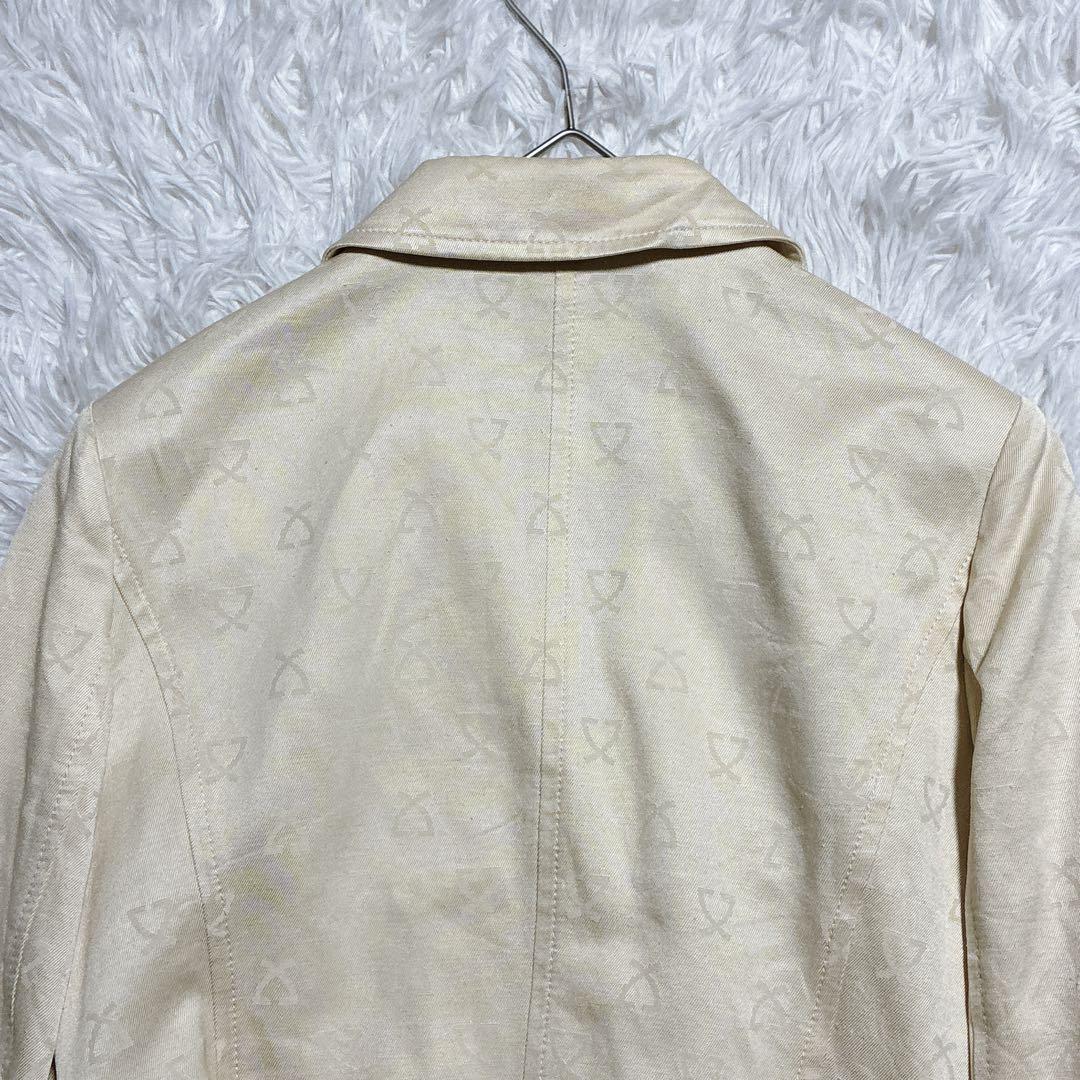 良品⭐️レオナール　テーラードジャケット　ロゴ刺繍　トリム　シルク100% 11号