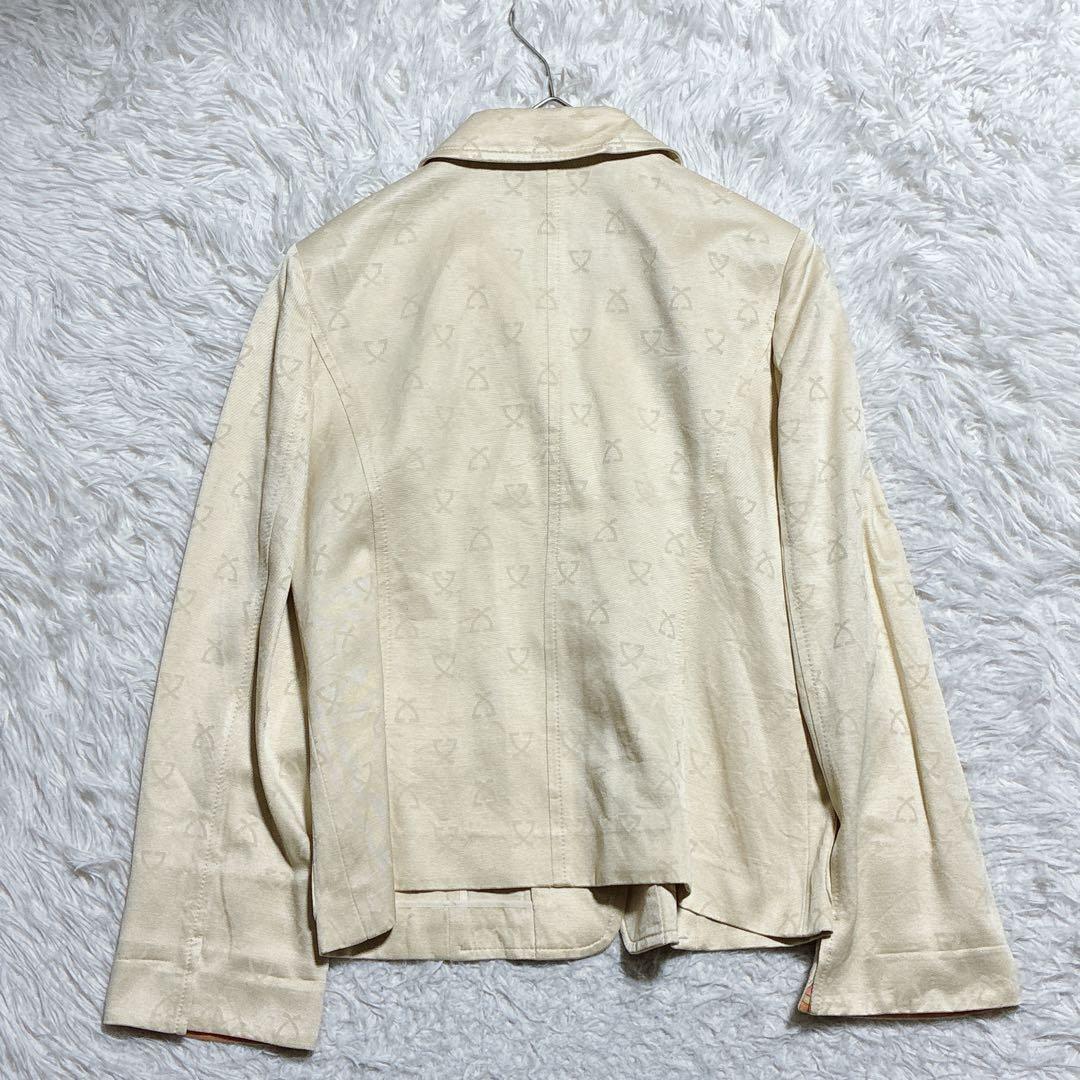 良品⭐️レオナール　テーラードジャケット　ロゴ刺繍　トリム　シルク100% 11号