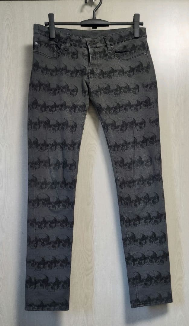 ヒステリックグラマー スカル柄ドクロ　パンツ 牛革タグM ユニセックス Y2K