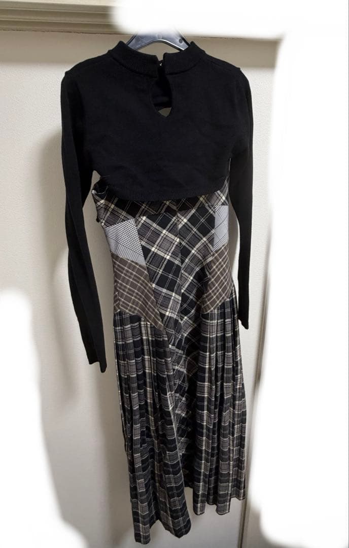 アンドマリー　nadia check long dress black