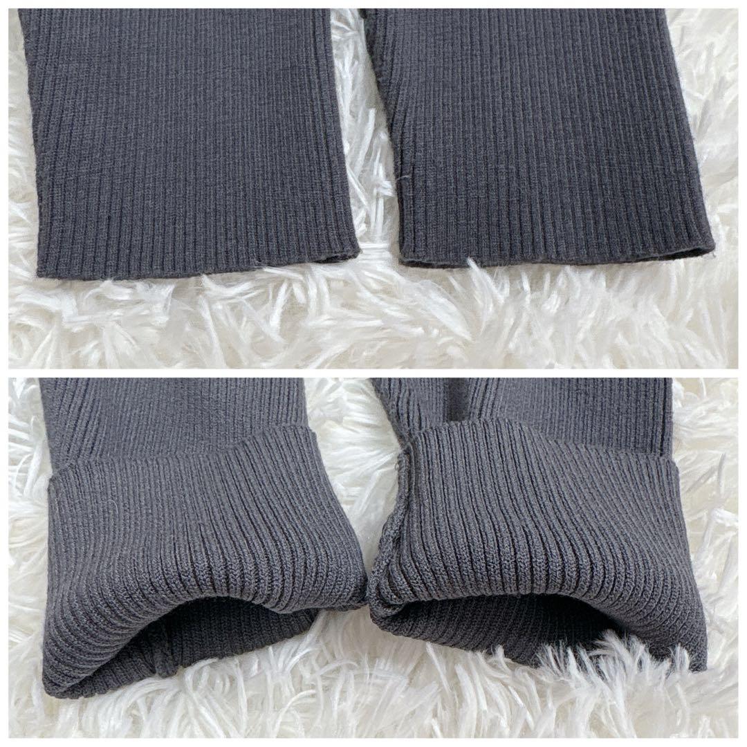 CORCOVADO フリル リブニット ワンピース Aライン グレー S