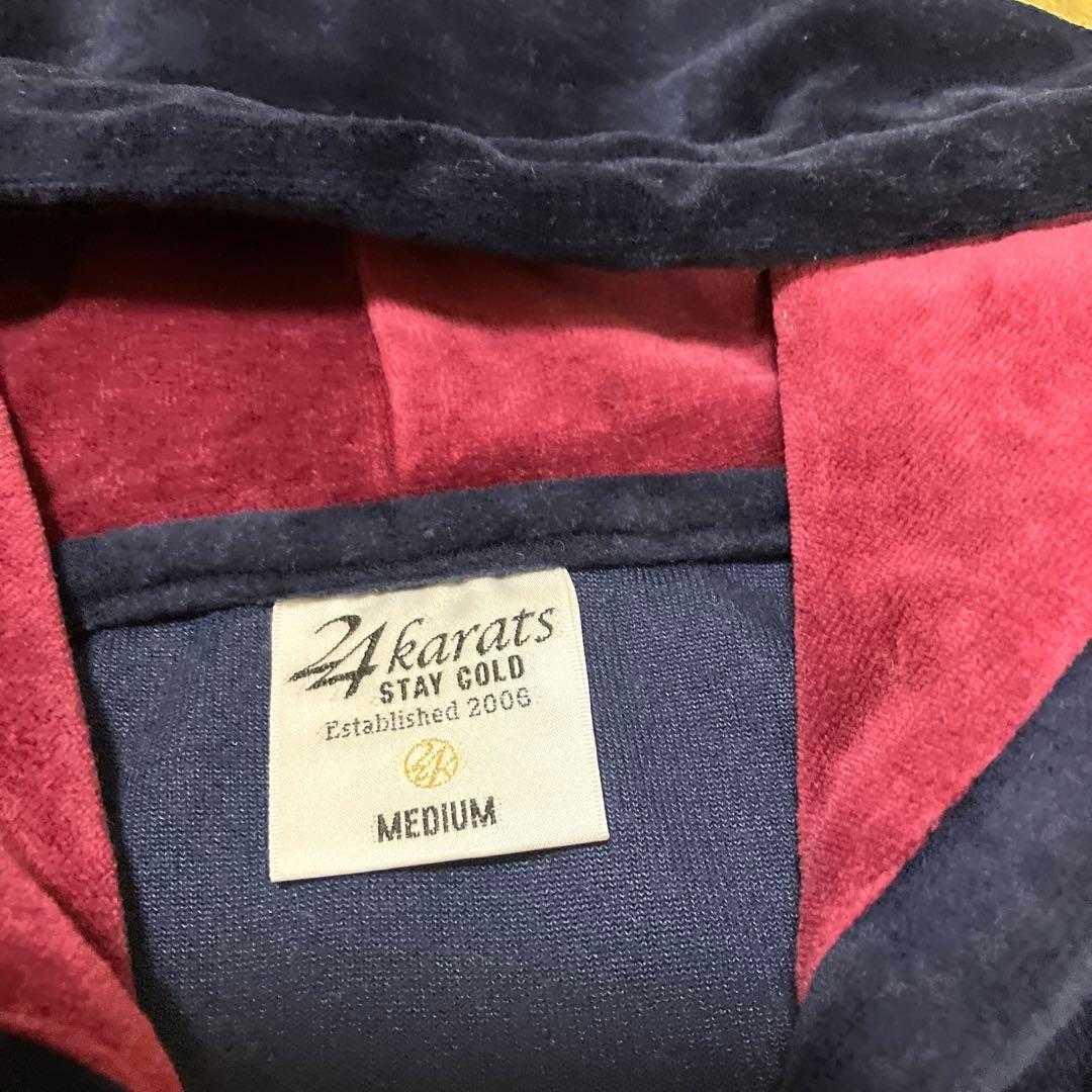 24karats ベロアジャージ セットアップ ネイビー　ワインレッド　Mサイズ