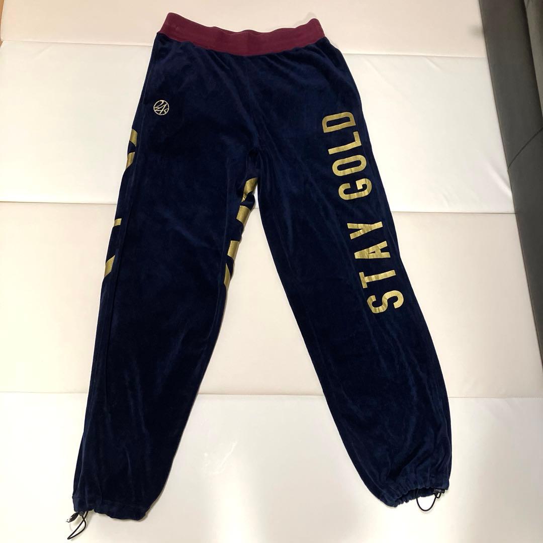 24karats ベロアジャージ セットアップ ネイビー　ワインレッド　Mサイズ