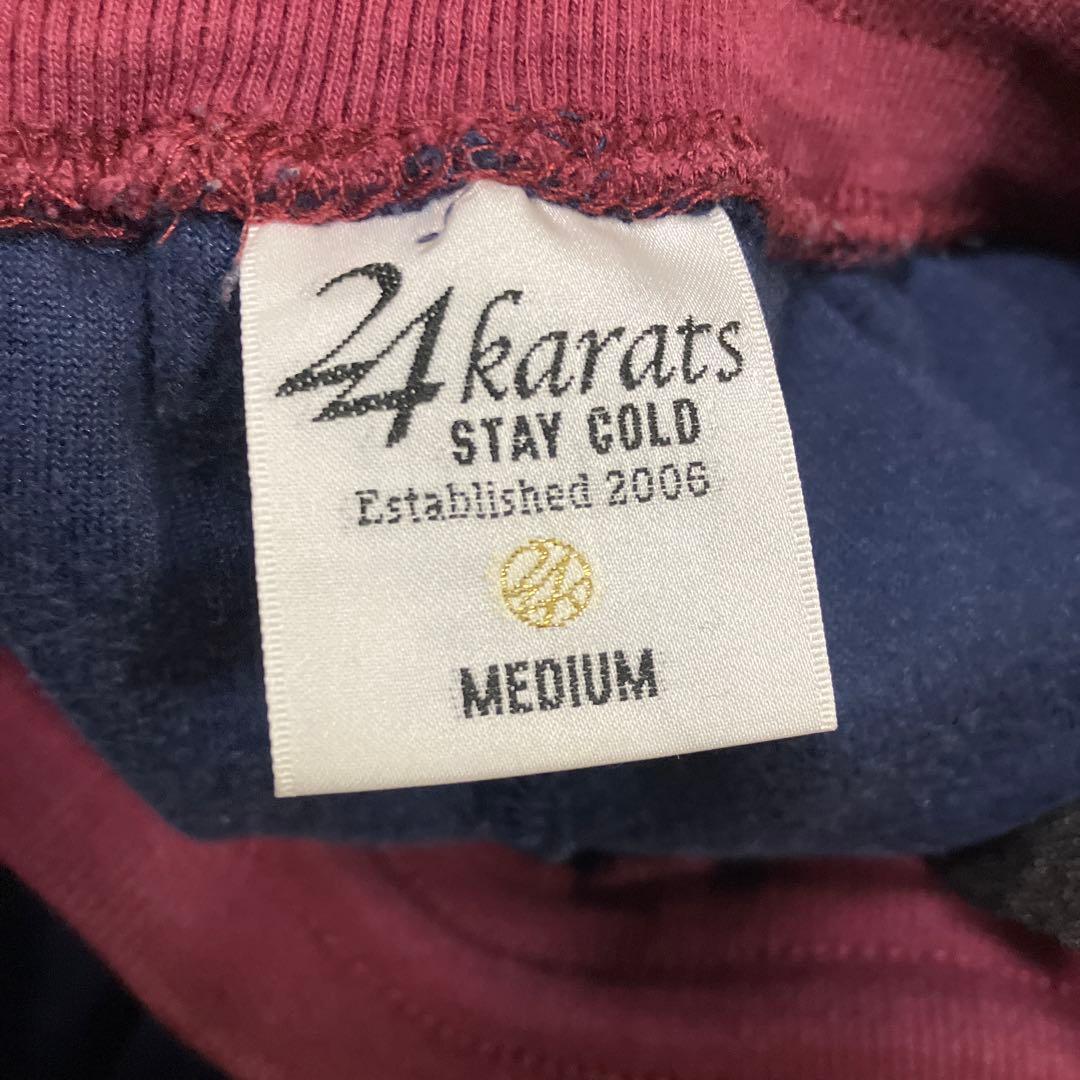 24karats ベロアジャージ セットアップ ネイビー　ワインレッド　Mサイズ