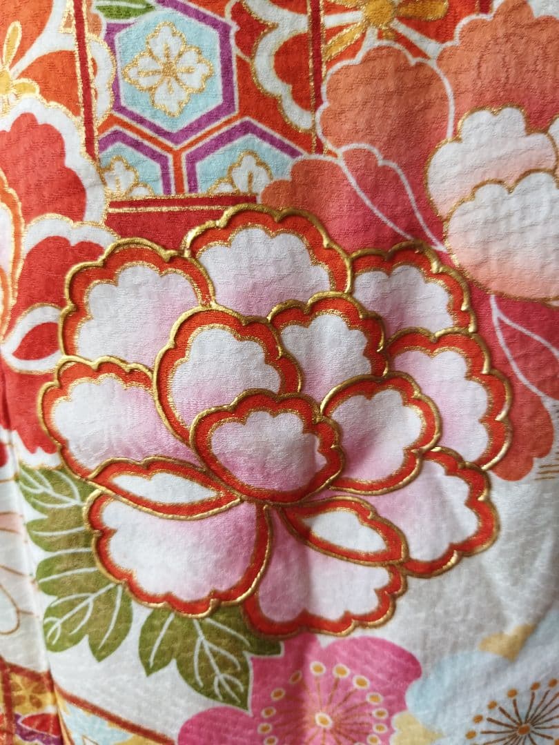 セール中！　367.可愛い振袖7点セット　正絹　フルセット　成人式