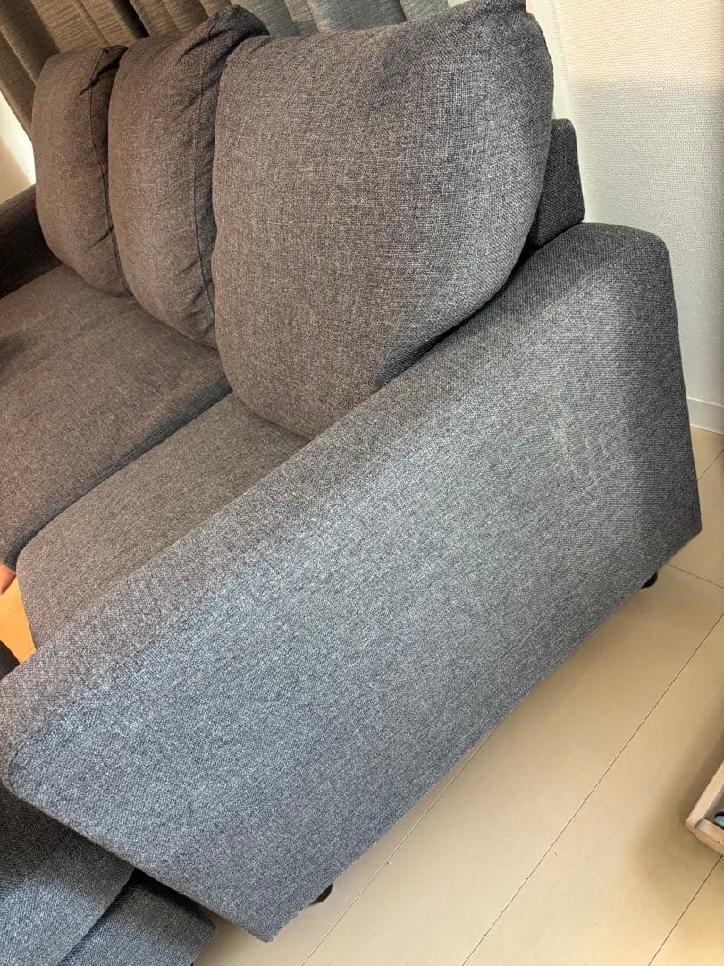 RASIK カウチソファ　三人掛け　グレー