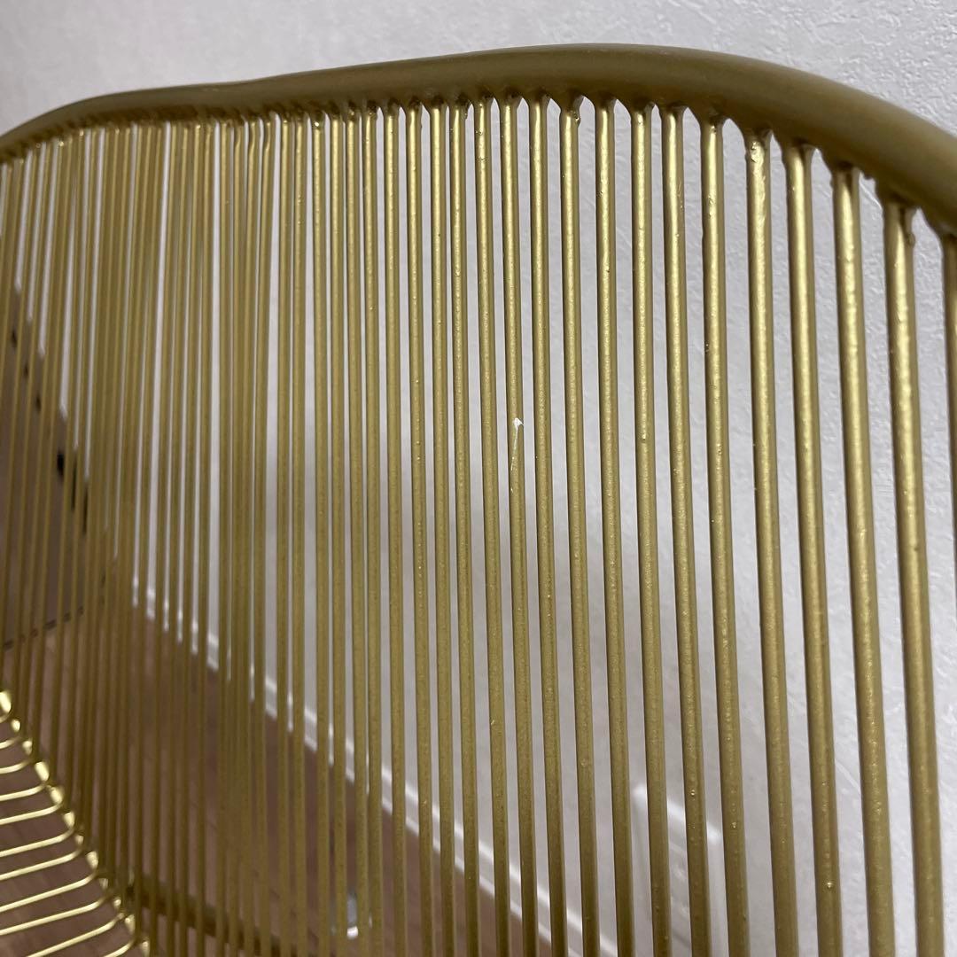 アンティーク調スチールワイヤーチェアー　ゴールド