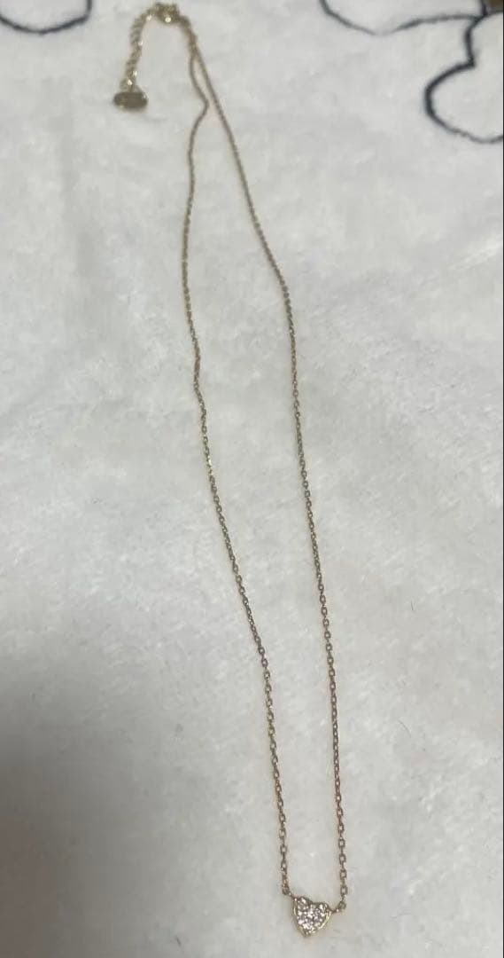 ４℃　ネックレス　ハート　ダイヤ k10 リバーシブル