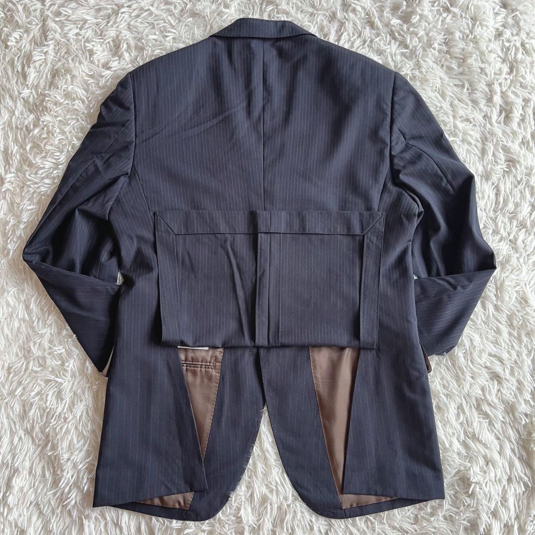 極美品✨五大陸　ピーター ジョンストン　スリーピーススーツ　ネイビー　ストライプ