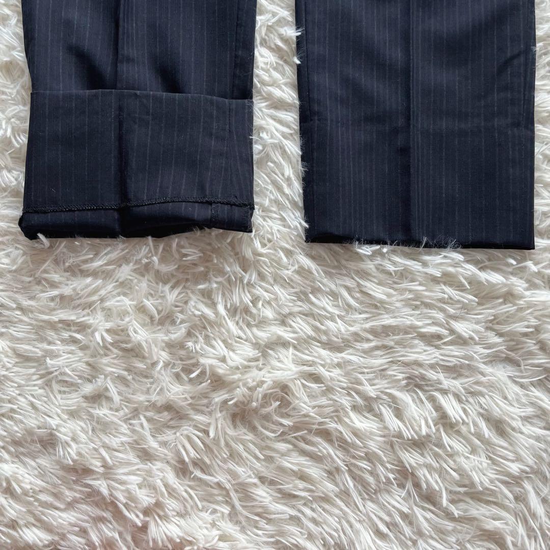 極美品✨五大陸　ピーター ジョンストン　スリーピーススーツ　ネイビー　ストライプ