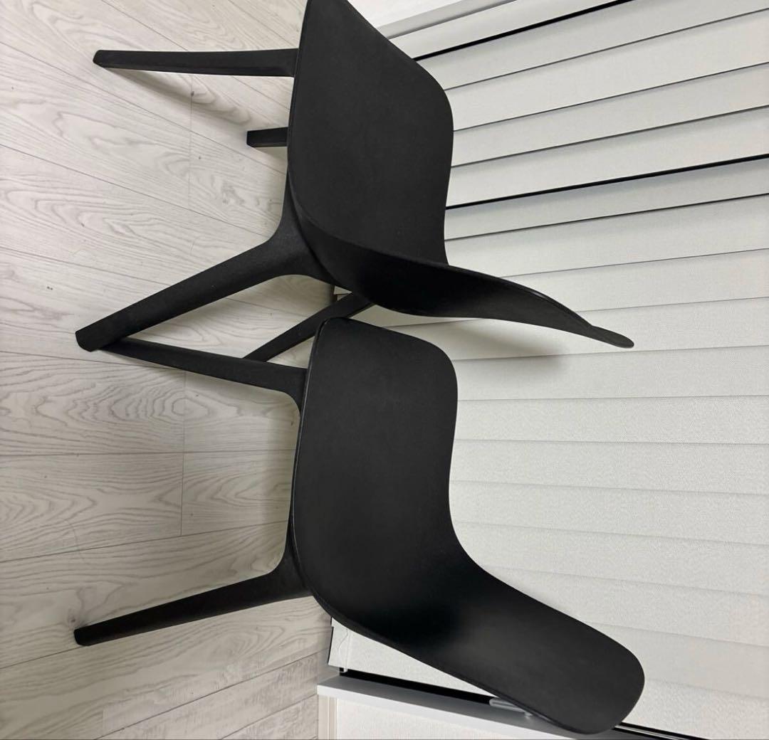 専用　イケア　IKEA スタッキングチェア　2脚　デザイナーチェア　ブラック　黒