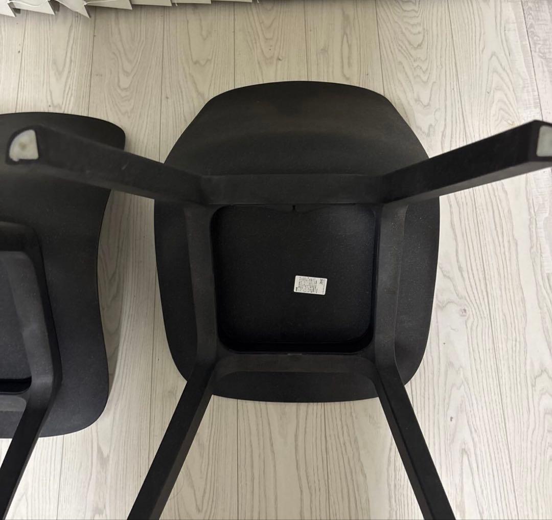 専用　イケア　IKEA スタッキングチェア　2脚　デザイナーチェア　ブラック　黒