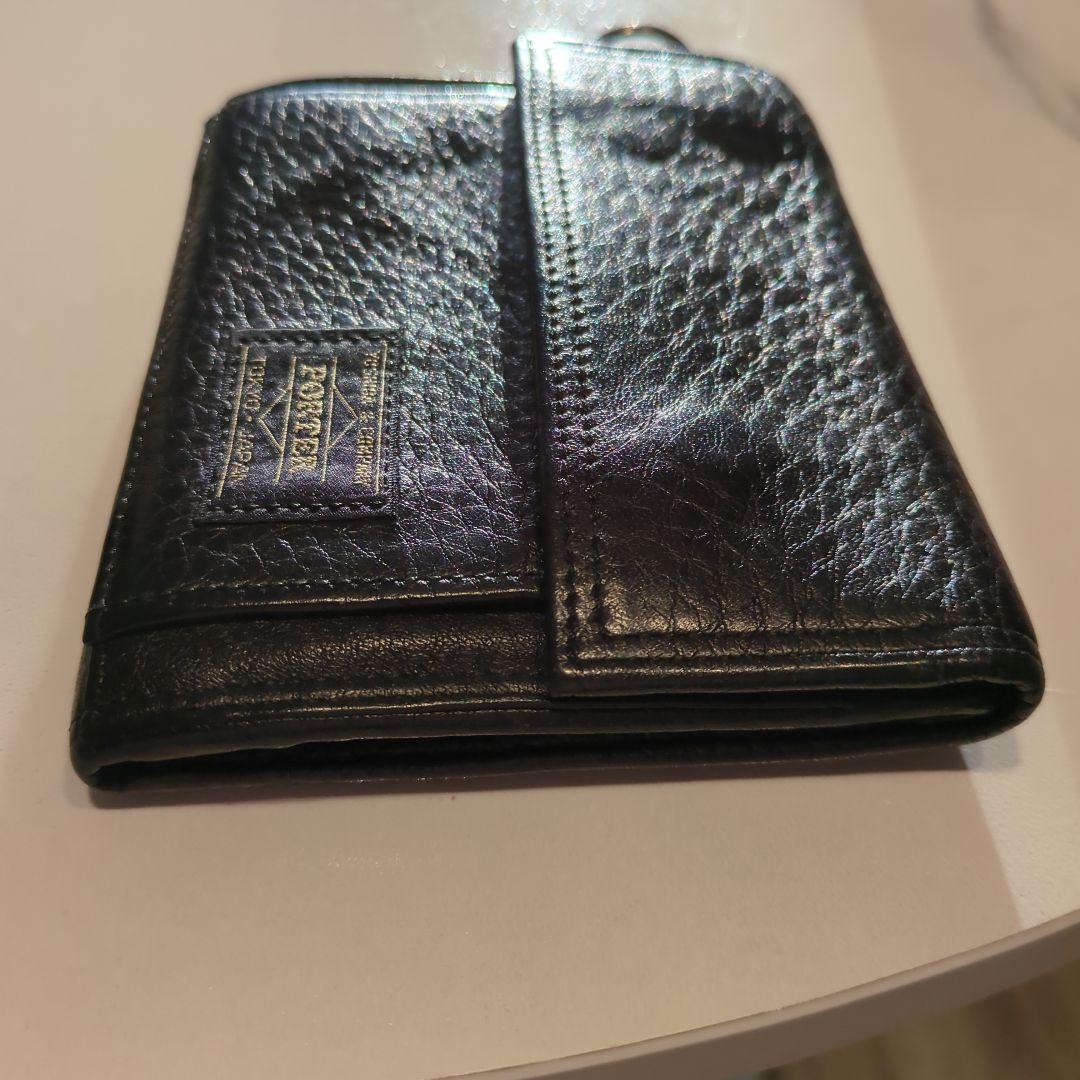 美品PORTER 二つ折り財布 ブラック