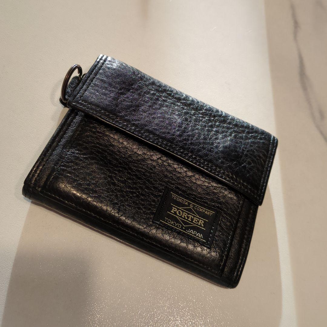 美品PORTER 二つ折り財布 ブラック