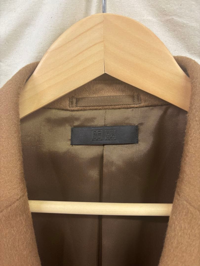 ユニクロ　ウールカシミヤチェスターコート　　ブラウン　XL