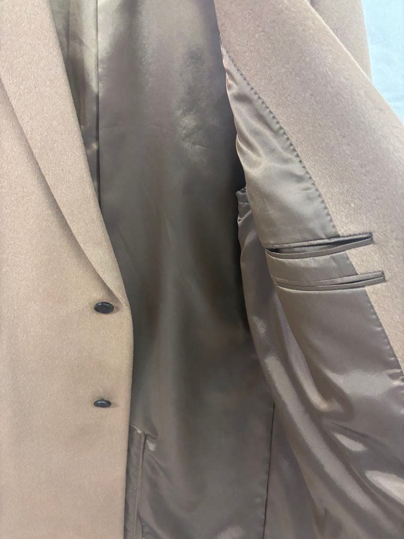 ユニクロ　ウールカシミヤチェスターコート　　ブラウン　XL