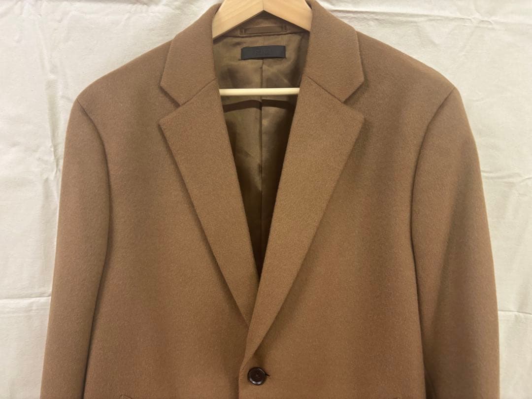 ユニクロ　ウールカシミヤチェスターコート　　ブラウン　XL