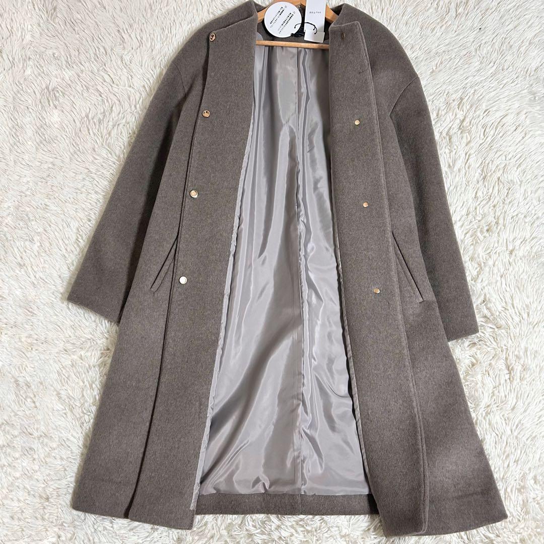 新品✨2.2万 anyfamプレミアム ウールブレンドノーカラーコート XL