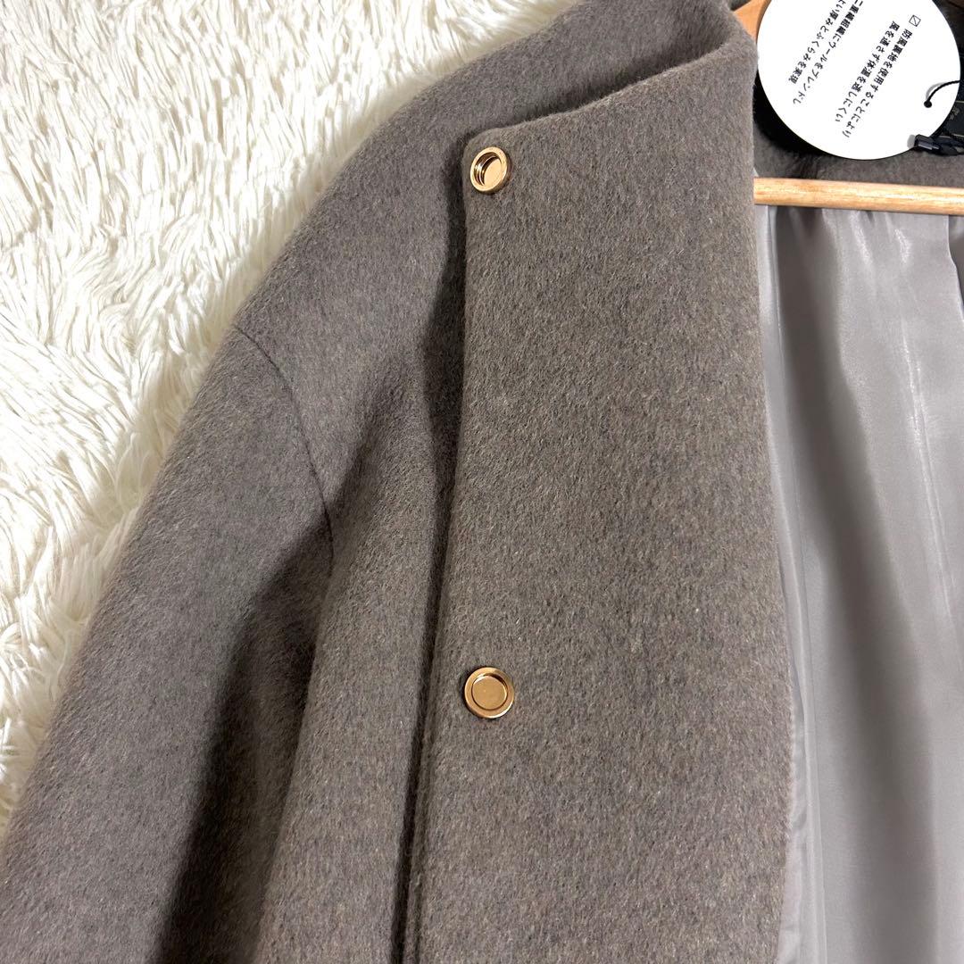 新品✨2.2万 anyfamプレミアム ウールブレンドノーカラーコート XL